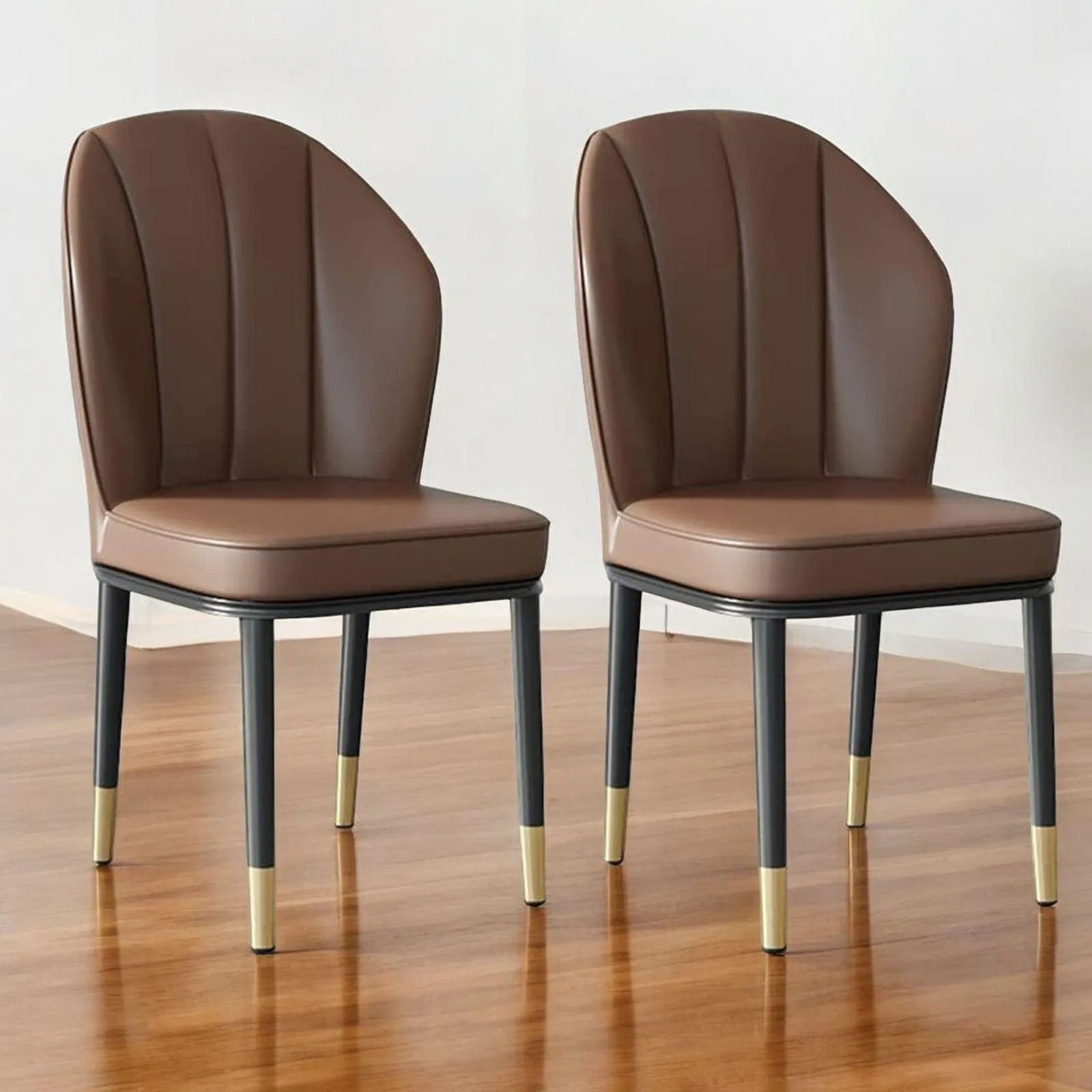 Wooden Twist Derby Carbon Steel Frame Dining Chair with Metal Legs Waterproof Upholstery Comfortable, and Durable Design for Kitchen and Dining Room