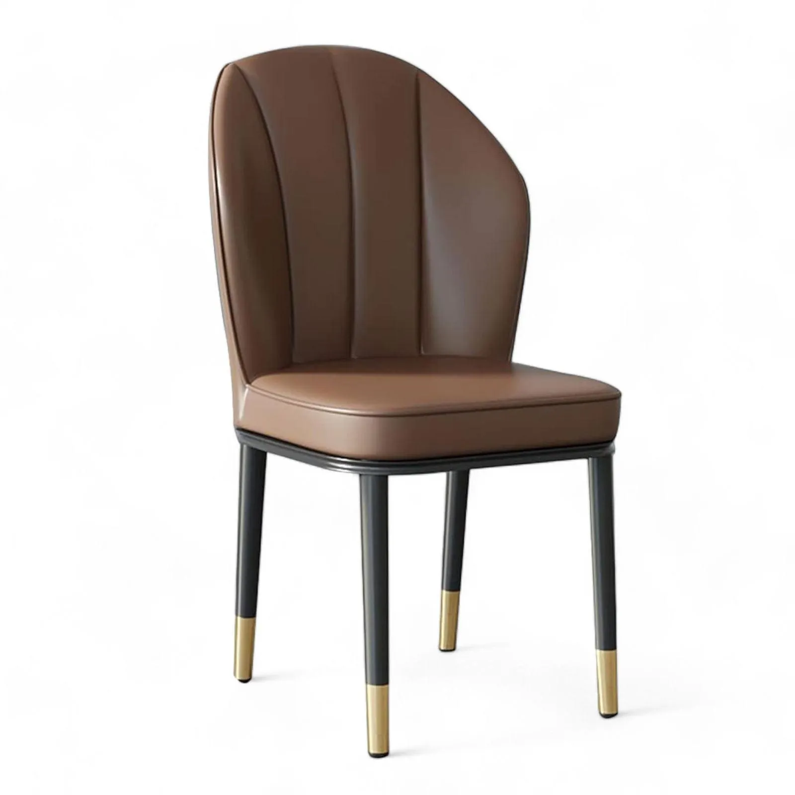 Wooden Twist Derby Carbon Steel Frame Dining Chair with Metal Legs Waterproof Upholstery Comfortable, and Durable Design for Kitchen and Dining Room