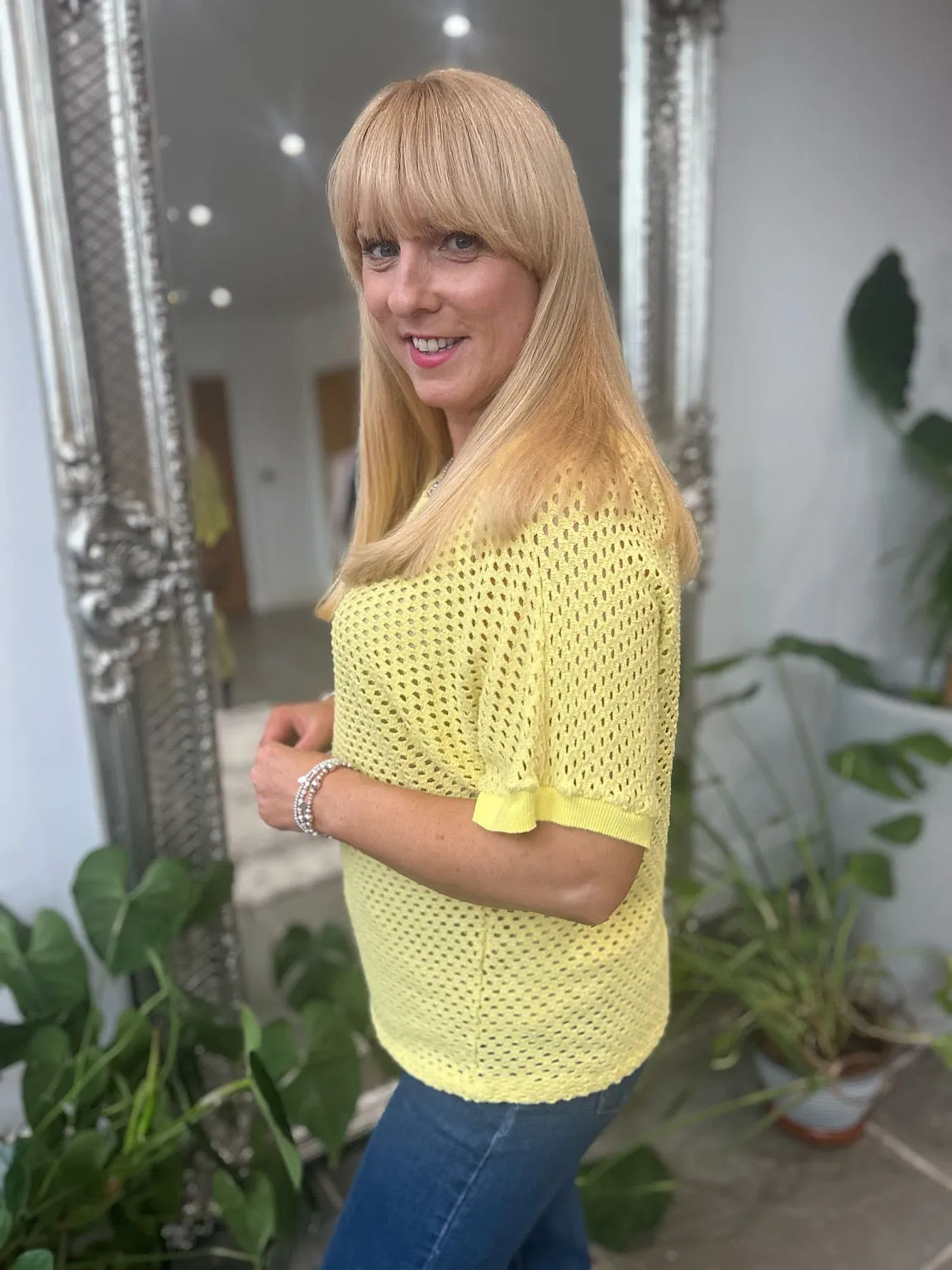 Yellow Multi Hole Knit Top Robyn