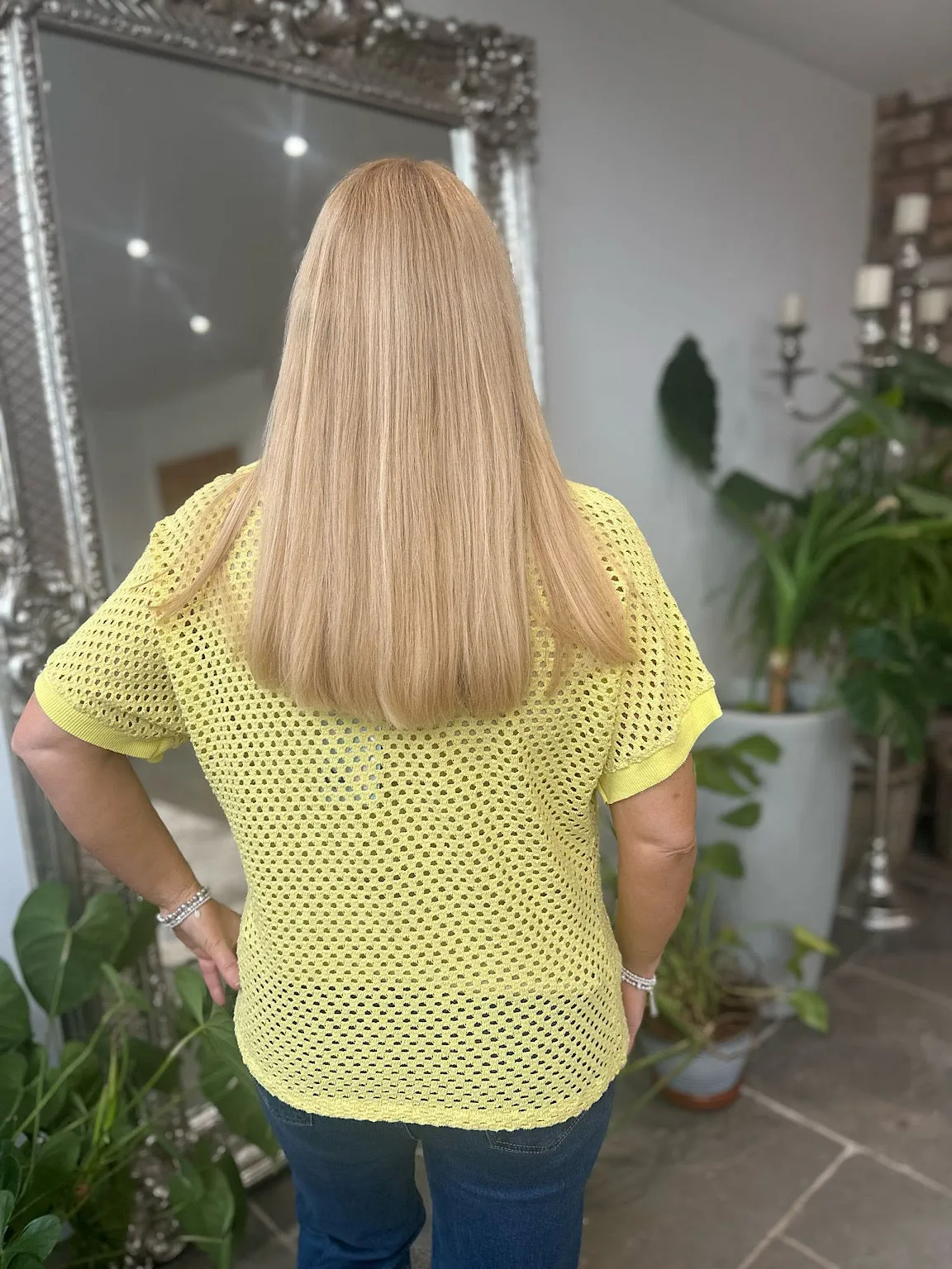 Yellow Multi Hole Knit Top Robyn