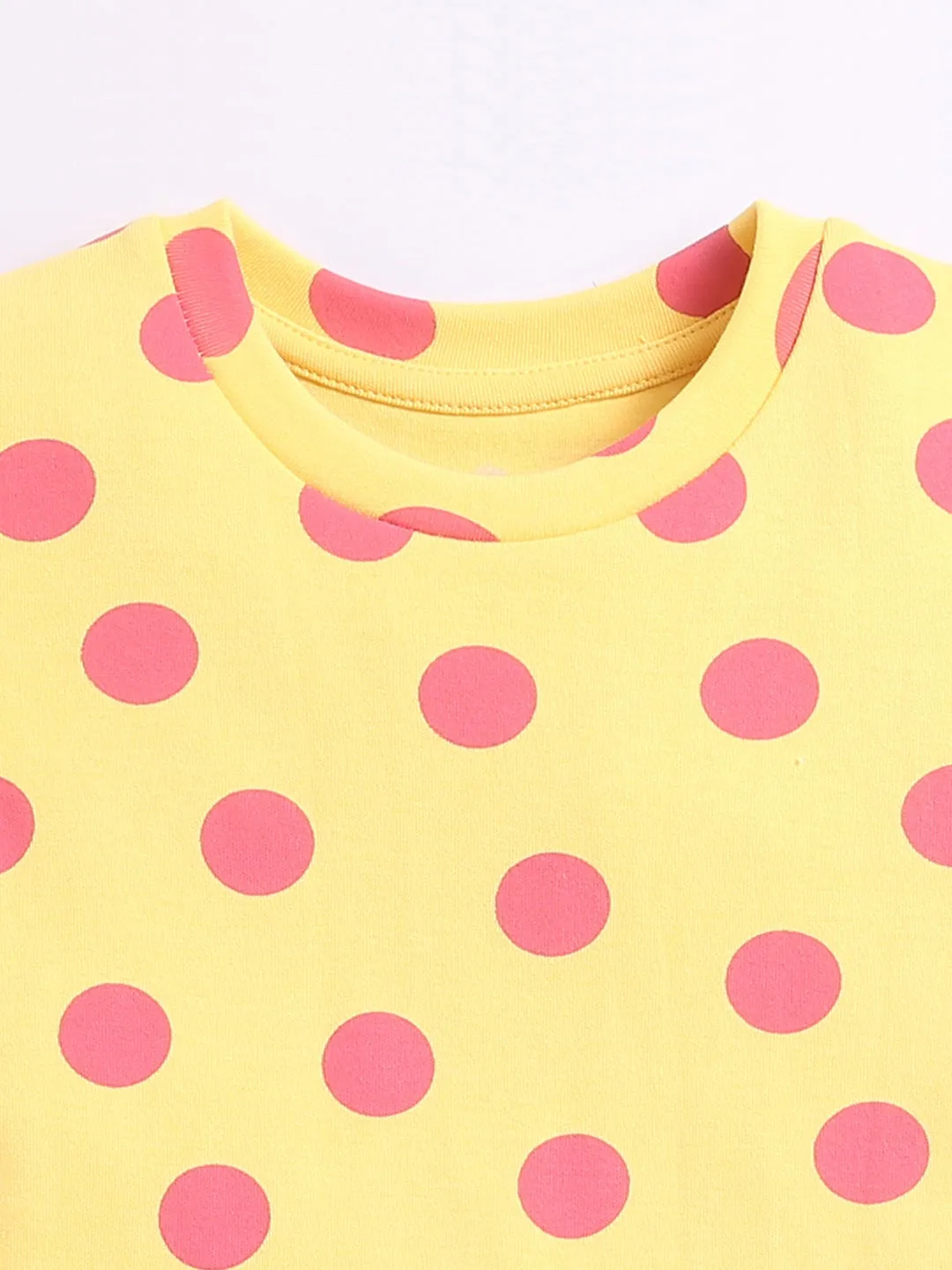 Yellow Printed Night-Suit Sets For Kids Girl.