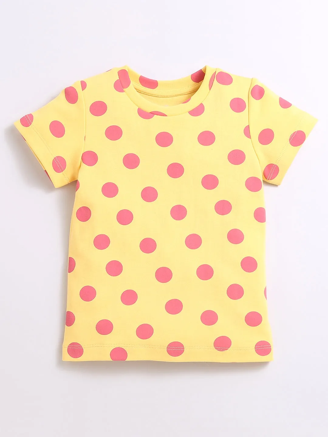 Yellow Printed Night-Suit Sets For Kids Girl.